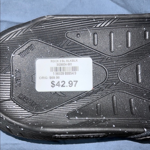 UA Rock Black Slide Sandals with Bull Logo - Picture 2 of 3